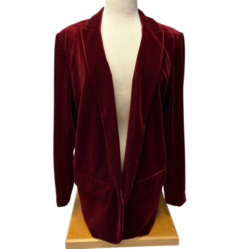 White House Black Market Velvet Relaxed Blazigan Womens 16 Open‎ Front